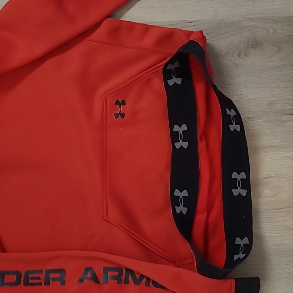Under armour HOODY ORANGE/ RED Size yxl - Picture 4 of 8